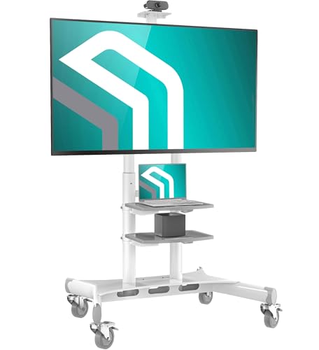 Black Mobile TV Stand on Wheels for 50-86 Inch TVs, Adjustable Height, VESA 800x500 O2325