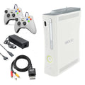 White Xbox 360 Console with Two Controllers O5291