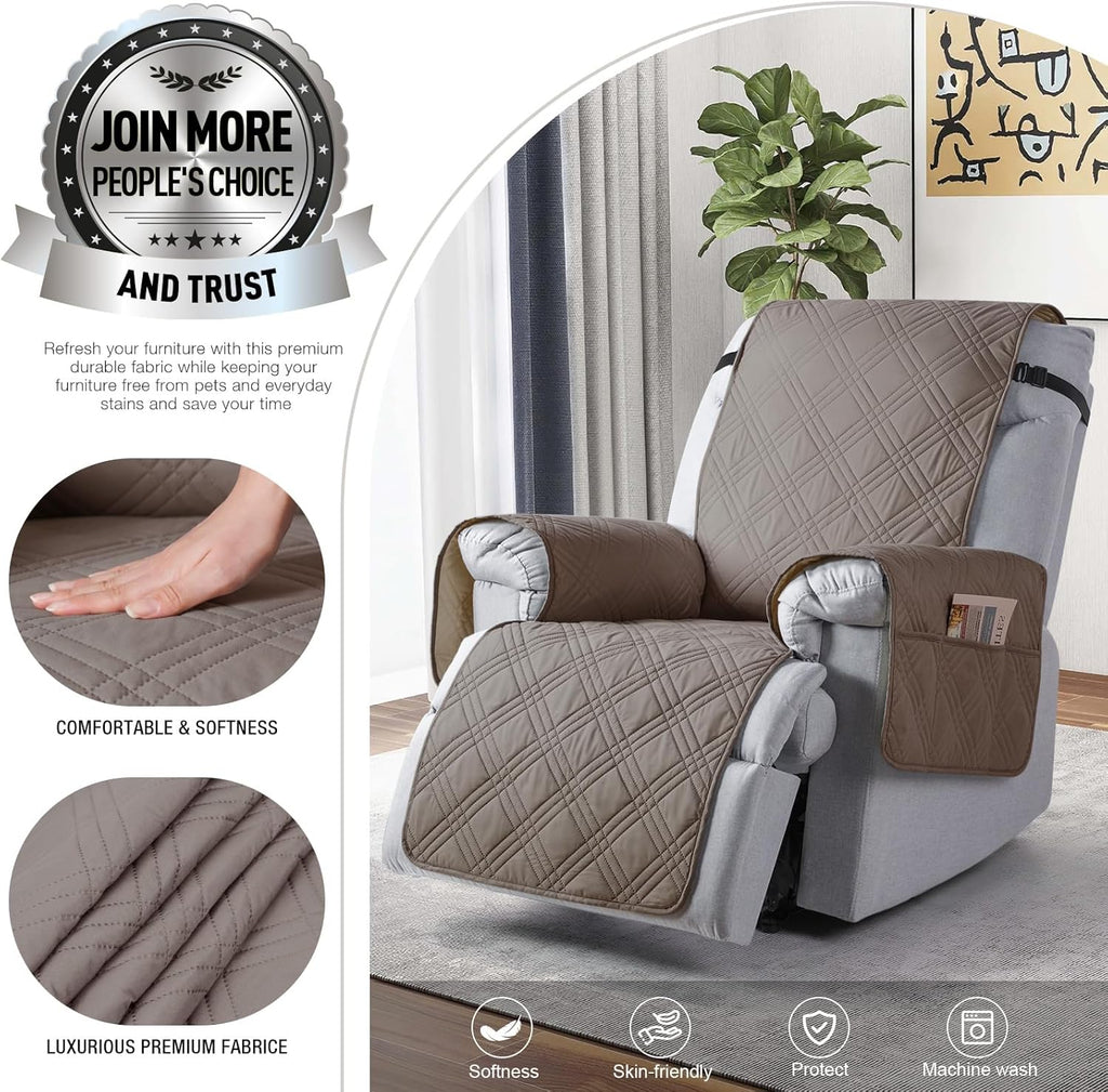 Light Brown Recliner Chair Cover H453332