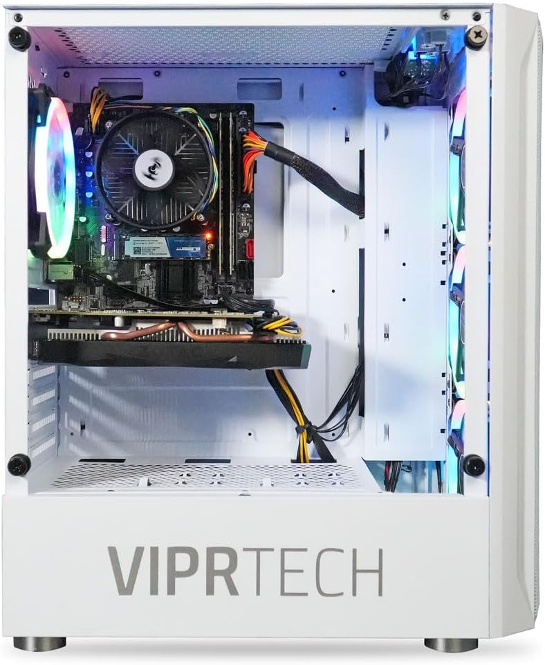 White Intel Core i7 AMD RX 580 8GB 16GB RAM 1TB NVMe SSD Desktop Computer Tower U380