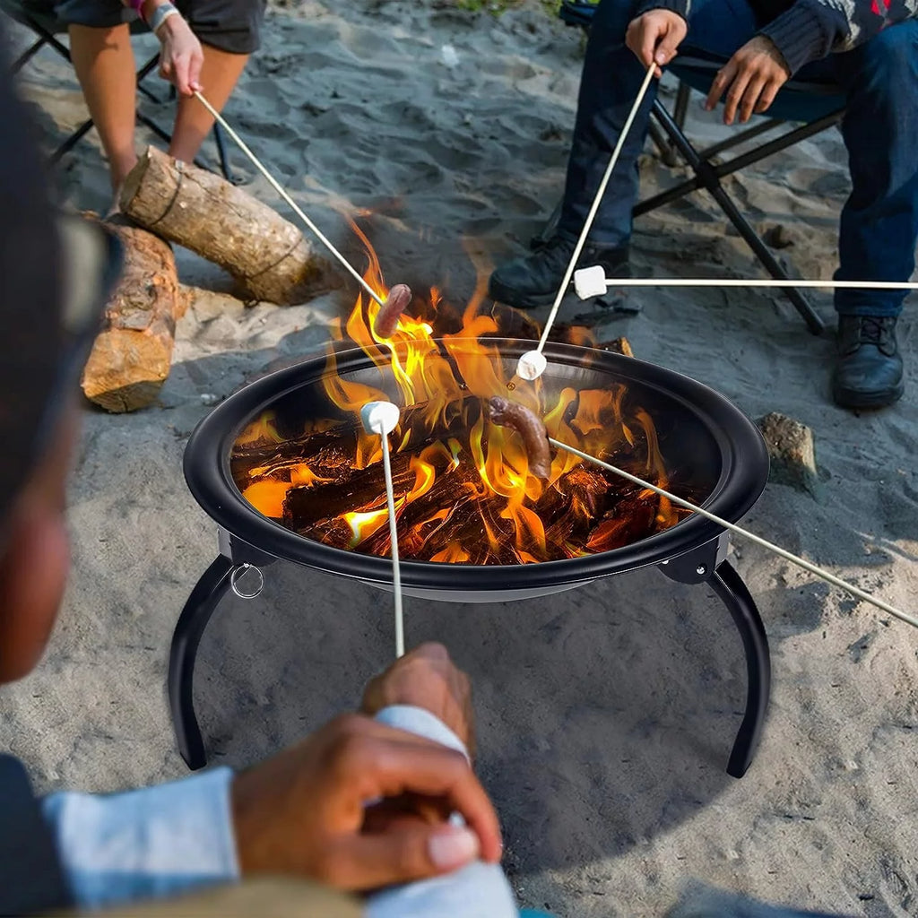 22" Foldable Mini Fire Pit with Mesh Spark Screen D19331