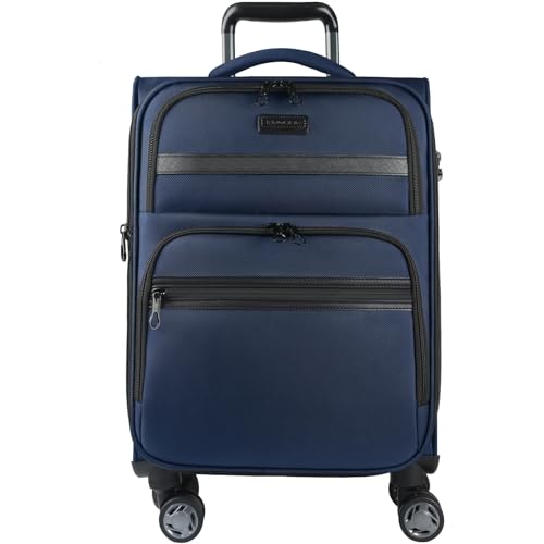Black Softside Expandable Carry On Luggage with Spinner Wheels & TSA Lock, USB Port, 20-Inch I28952