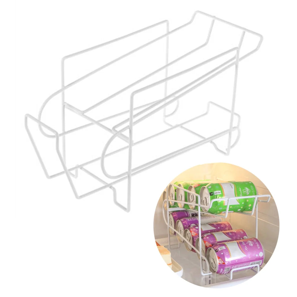 Double-layer Beer Soda Can 10 Storage Box Fridge Organizer E8919