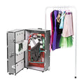Purple 35"x21"x16" Wardrobe Trunk with Mounted Wheels I231