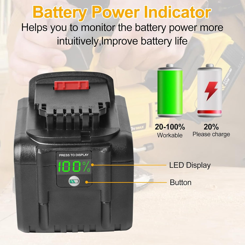 2 Pack 20V 9.0Ah Replacement Battery for Cordless Power Tools with LED Indicator T12280