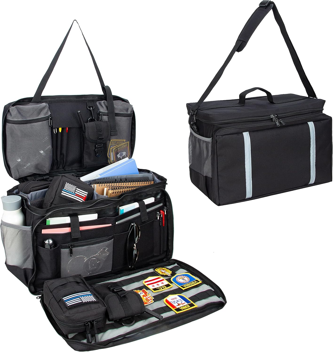 Black Car Front Seat Organizer with Reflective Strap U308