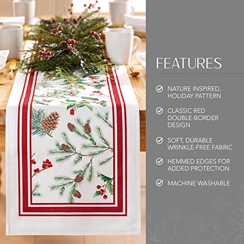 Winter Holiday Berry Bordered 60" X 120" Oblong Tablecloth Z612282