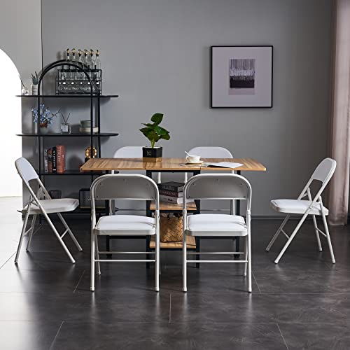 4 PCS Folding Metal Chairs with Padded Seats, Grey C501
