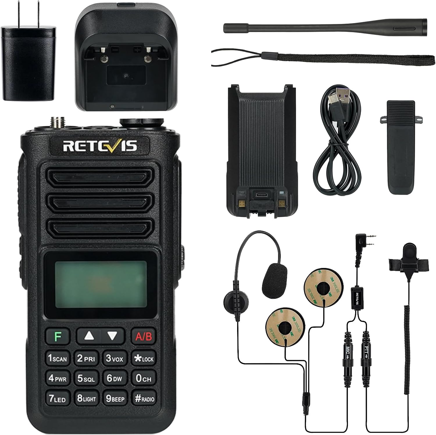 Ham Radio Dual Band Radio Bundle with Two Way Radio Headset N3698