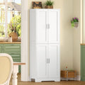 White 67" Storage Cabinet with 4 Doors and 2 Adjustable Shelves S4660