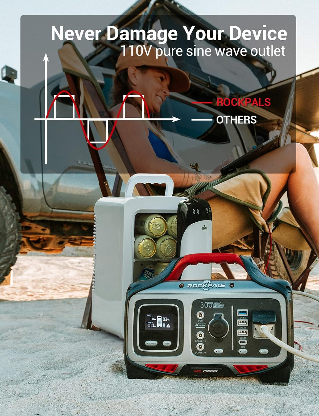 300W Portable Power Station, 280wh (78000mAh) Solar Generator with 110V Pure Sine Wave AC Outlet K5442