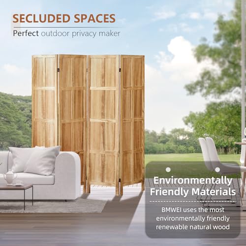 5.6 FT Folding Wooden Room Divider (Light Brown) M1488