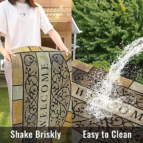 24"x36" Heavy-Duty Outdoor Door Mat with Non-Slip Rubber Backing P8591