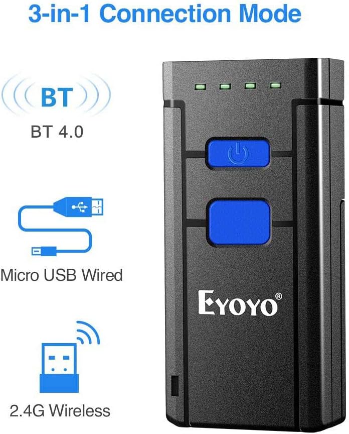 Portable 1D Wireless Bluetooth Barcode Scanner Pack of 2 N684