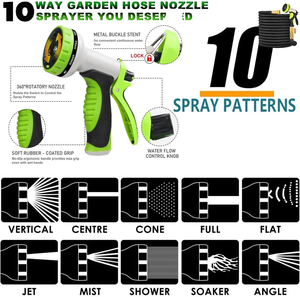 100FT Expandable Garden Hose with 10 Function Spray Nozzle S61460