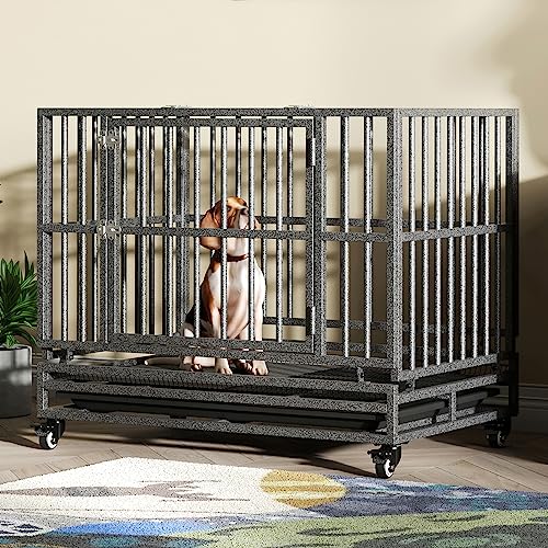 Heavy Duty Extra Large Dog Crate with Wheels 38/42/46 Inch Kennel L233