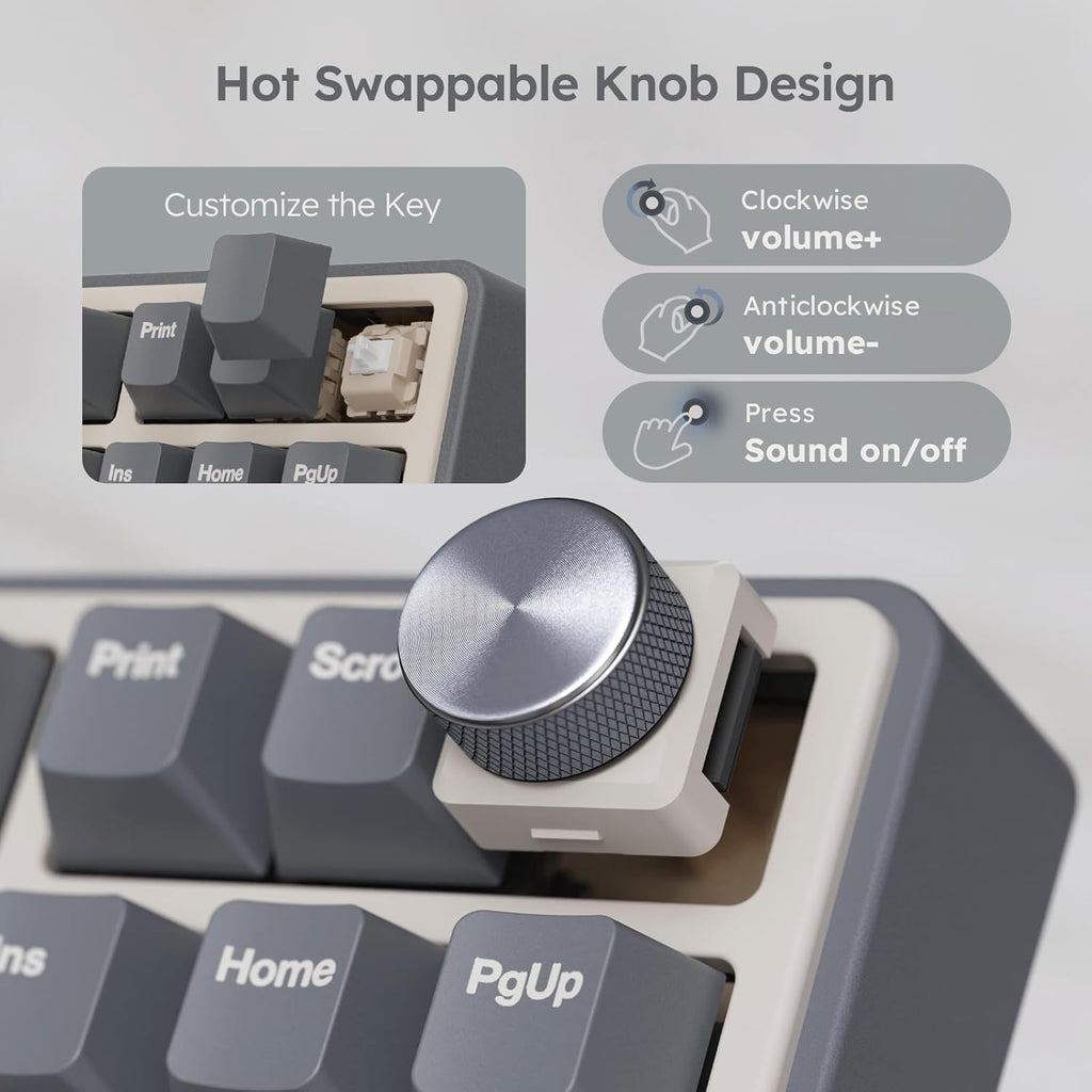 R87 Pro Wired Mechanical Keyboard with Hot Swappable Knob 75% RGB Backlit 88 Keys TKL Gasket Mounted Custom Keyboard J1581