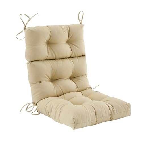 Purple Water Resistant Tufted High Back Chair Cushion with Ties N5678