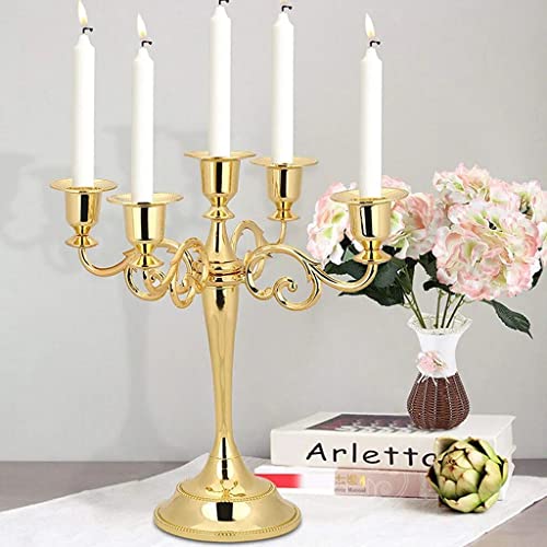 Gold 5 Arms Metal Candelabra Q629