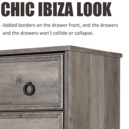 Gray 6 Drawer Dresser with Strip Lights K158409