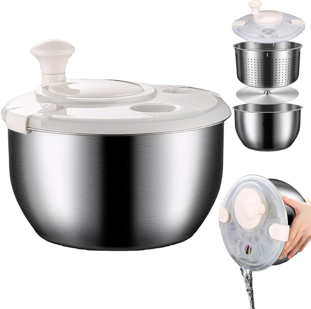 6L Stainless Steel Salad Spinner V570811