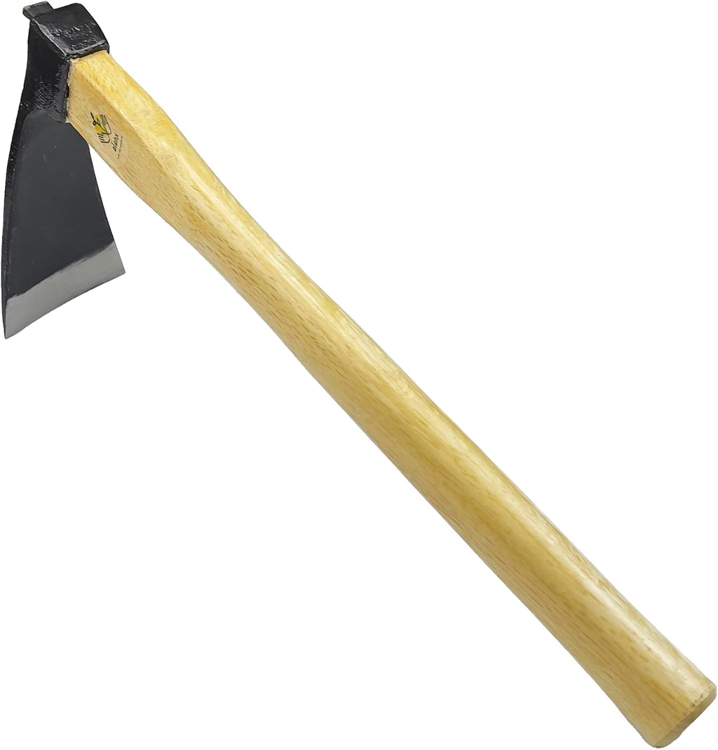 14 Inch Wide Japanese Carbon Steel Garden Hoe with Oak Wooden Handle I88542
