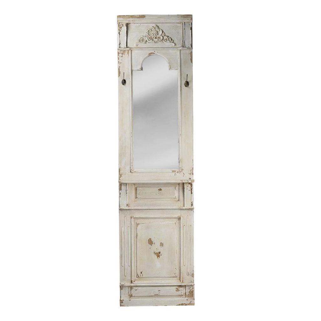 White Distressed Wooden Framed Rectangular Dresser T39594