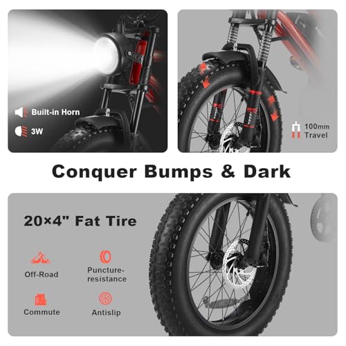 20" Fat Tire 7-Speed Electric Bike W652802