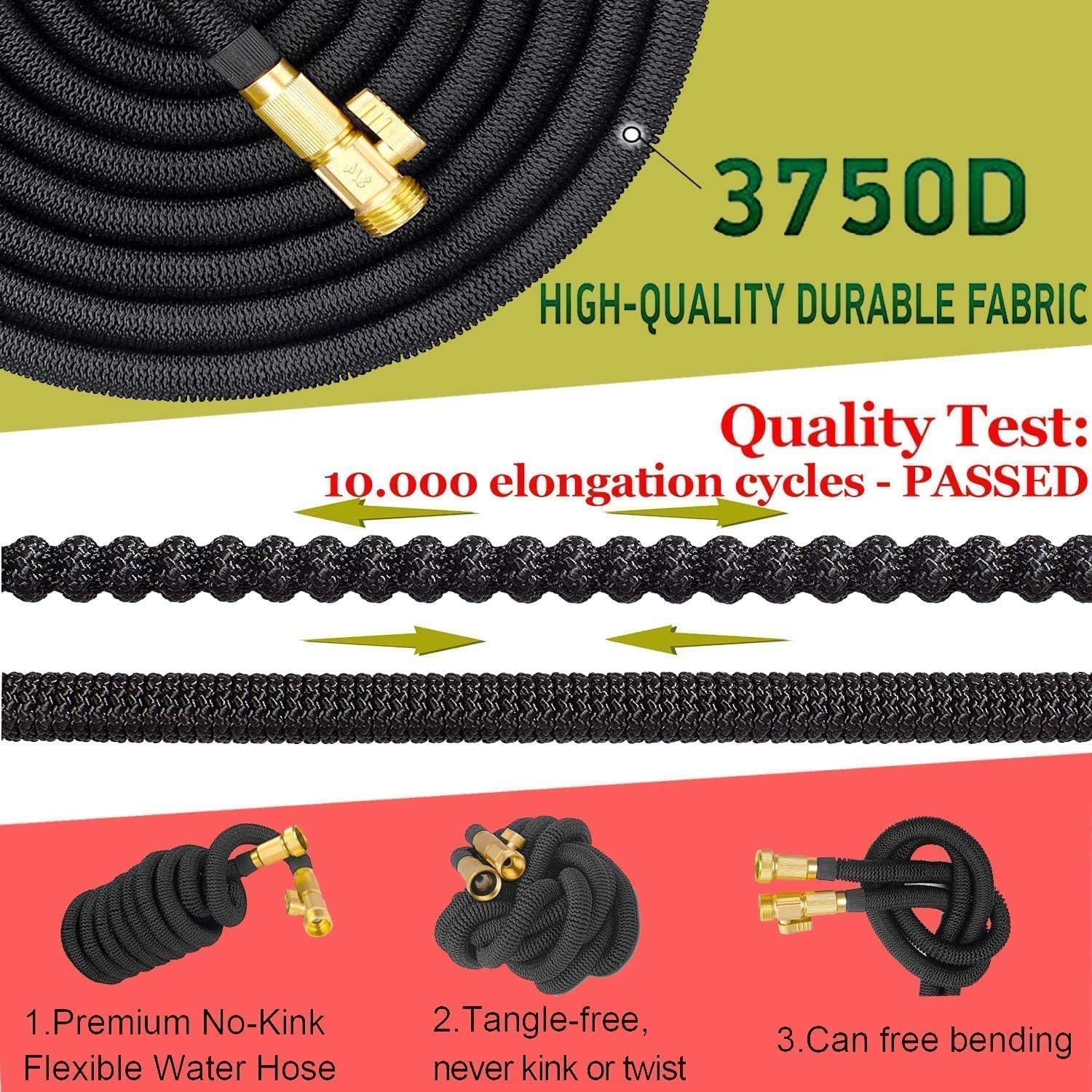 100FT Expandable Garden Hose with 10 Function Spray Nozzle S61460