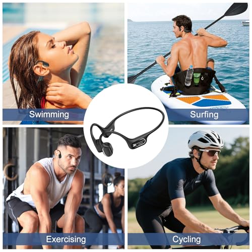IP68 Waterproof 32GB MP3 Player Bone Conduction Headphones (Black) W6383
