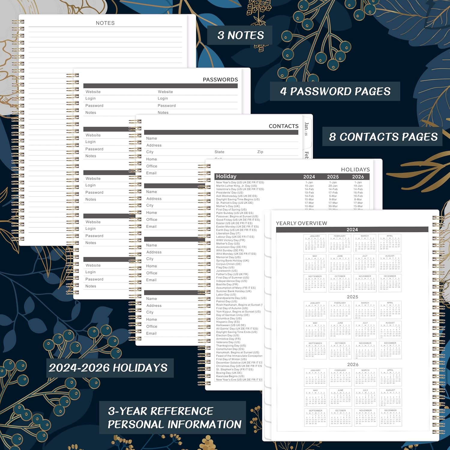 24 Month Monthly Planner, 11" x 9", Twin-Wire Binding X591761