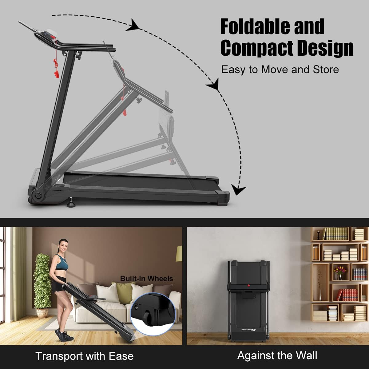 Compact Electric Treadmill with LED Touch Screen C972886