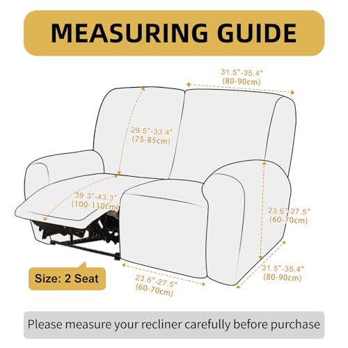 Orange 2 Seat Stretch Soft Recliner Sofa Cover C4858