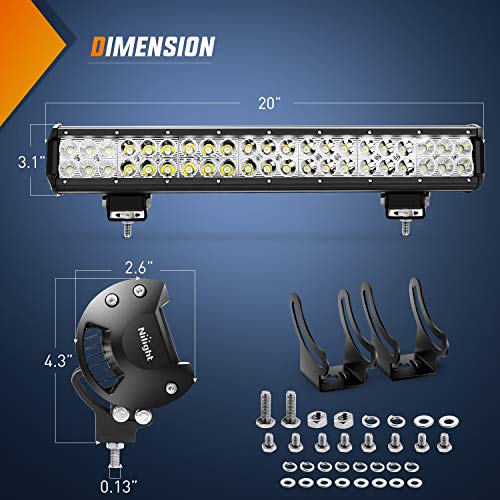 22Inch 480W Triple Row Flood Spot Combo Waterproof Led Light Bar with Wiring Harness D5076