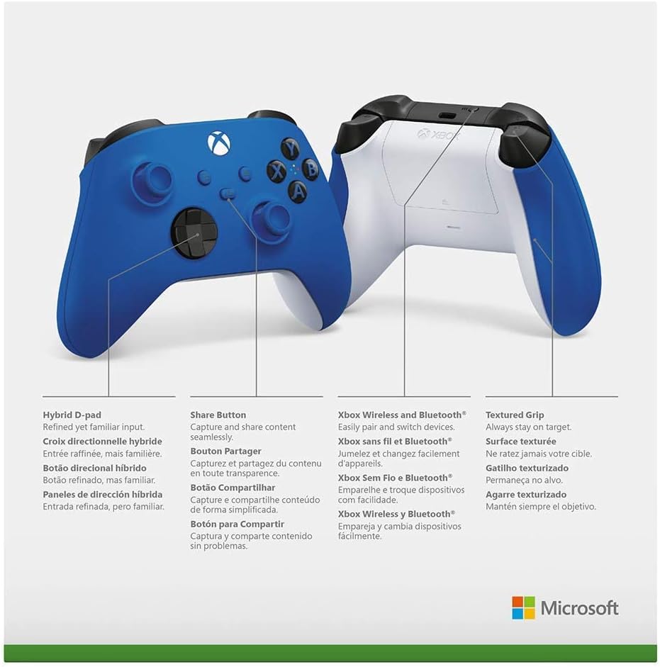Xbox One S Wireless Bluetooth Controller Blue A24770
