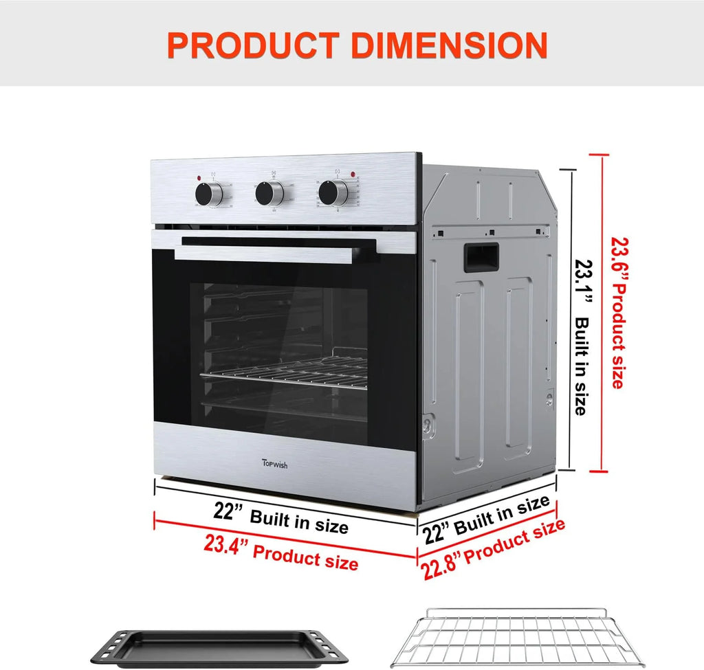 2.3 Cu.ft. 24" Single Electric Wall Oven with Stainless Steel Finish X389