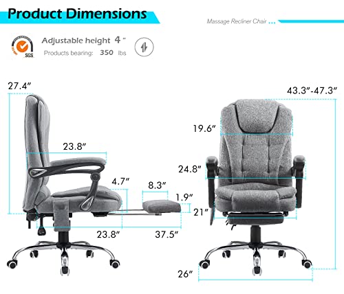Grey PU Leather Massage Office Chair K675146