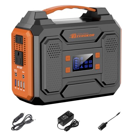 300W Portable Solar Generator with 60W Solar Panel Orange Q407047