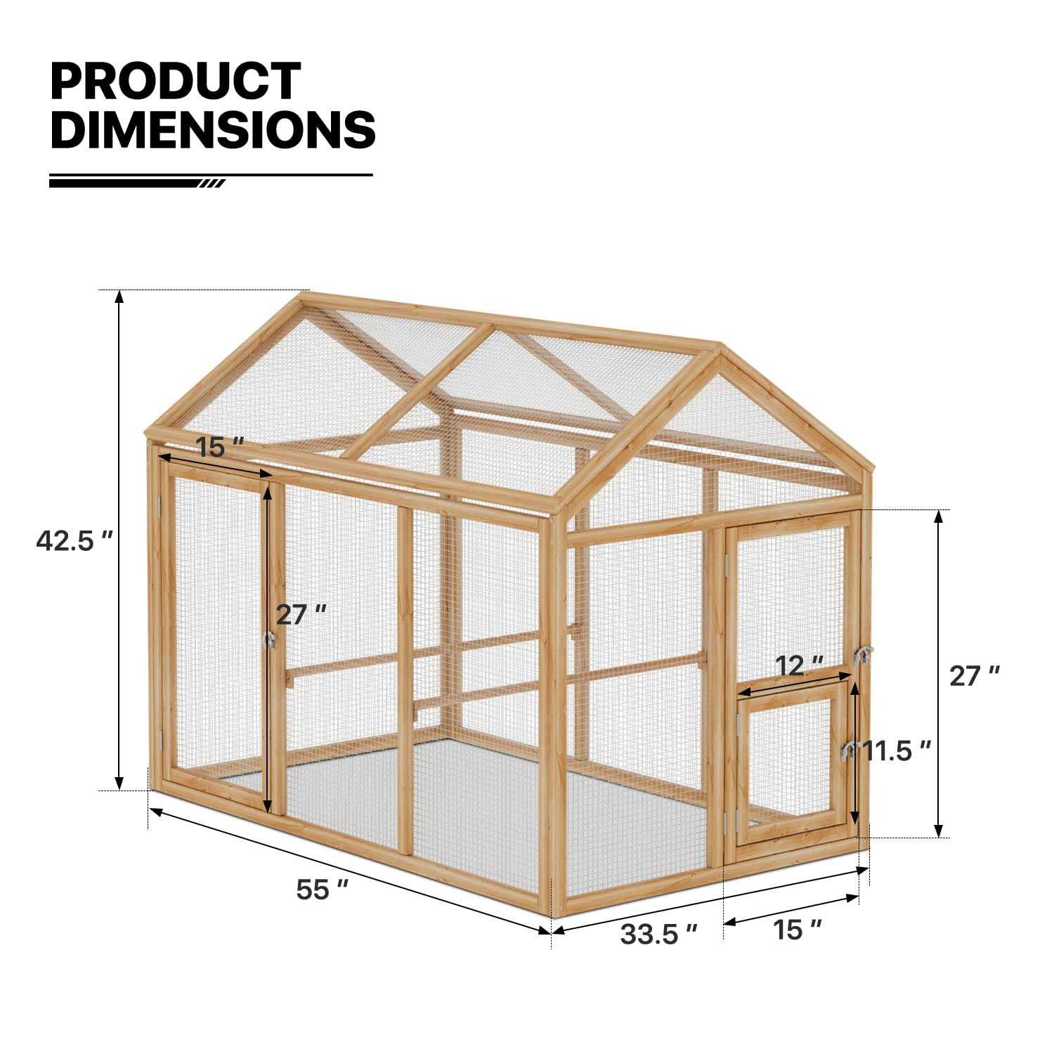 Large Outdoor Chicken Coop with Roosting Rods Z603163