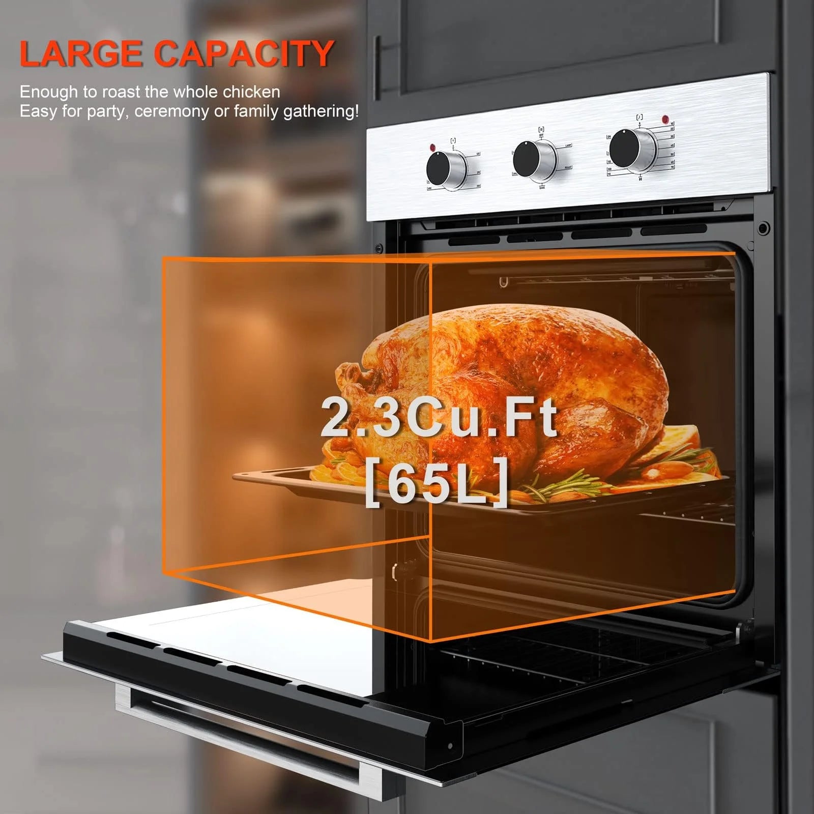 2.3 Cu.ft. 24" Single Electric Wall Oven with Stainless Steel Finish X389