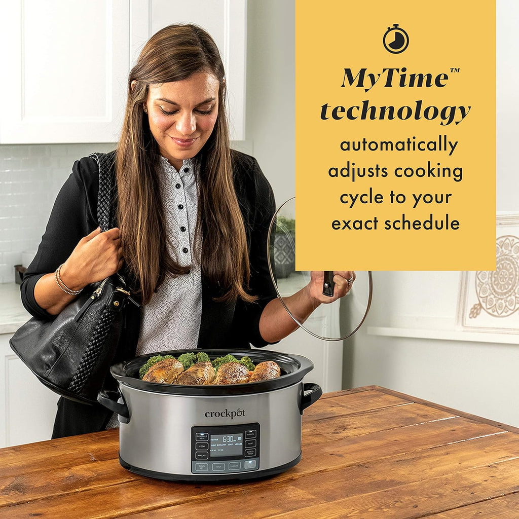 6 Quart Programmable Slow Cooker with Digital Timer, Stainless Steel K55513