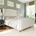Cream Queen Size Platform Bed Frame L449799