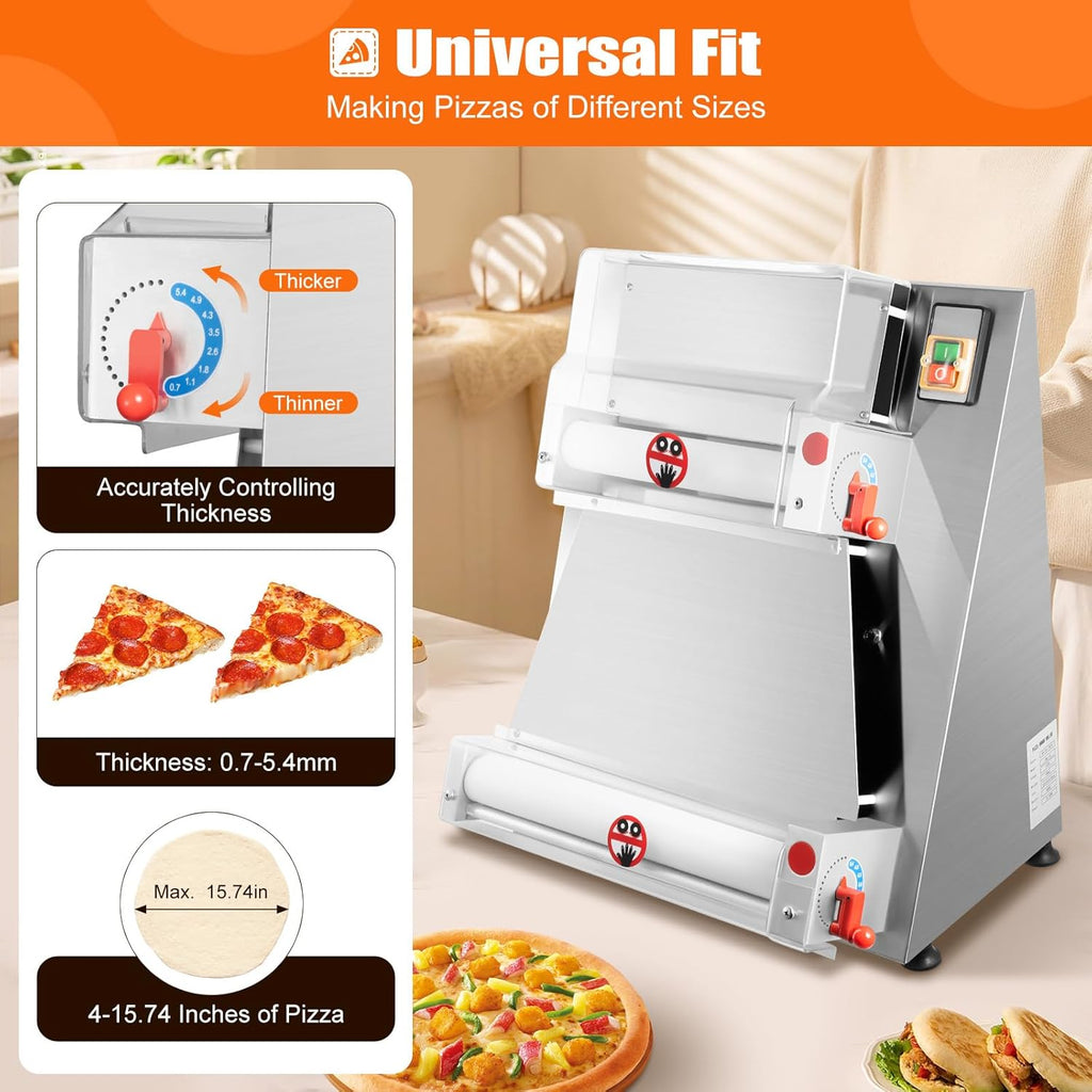 Electric Pizza Dough Roller Machine 15.7" 370W O22762