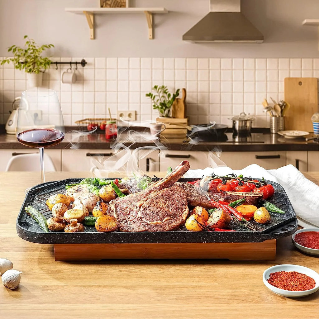 Nonstick Reversible Grill Griddle Pan, 19.5" x 10.7" H658