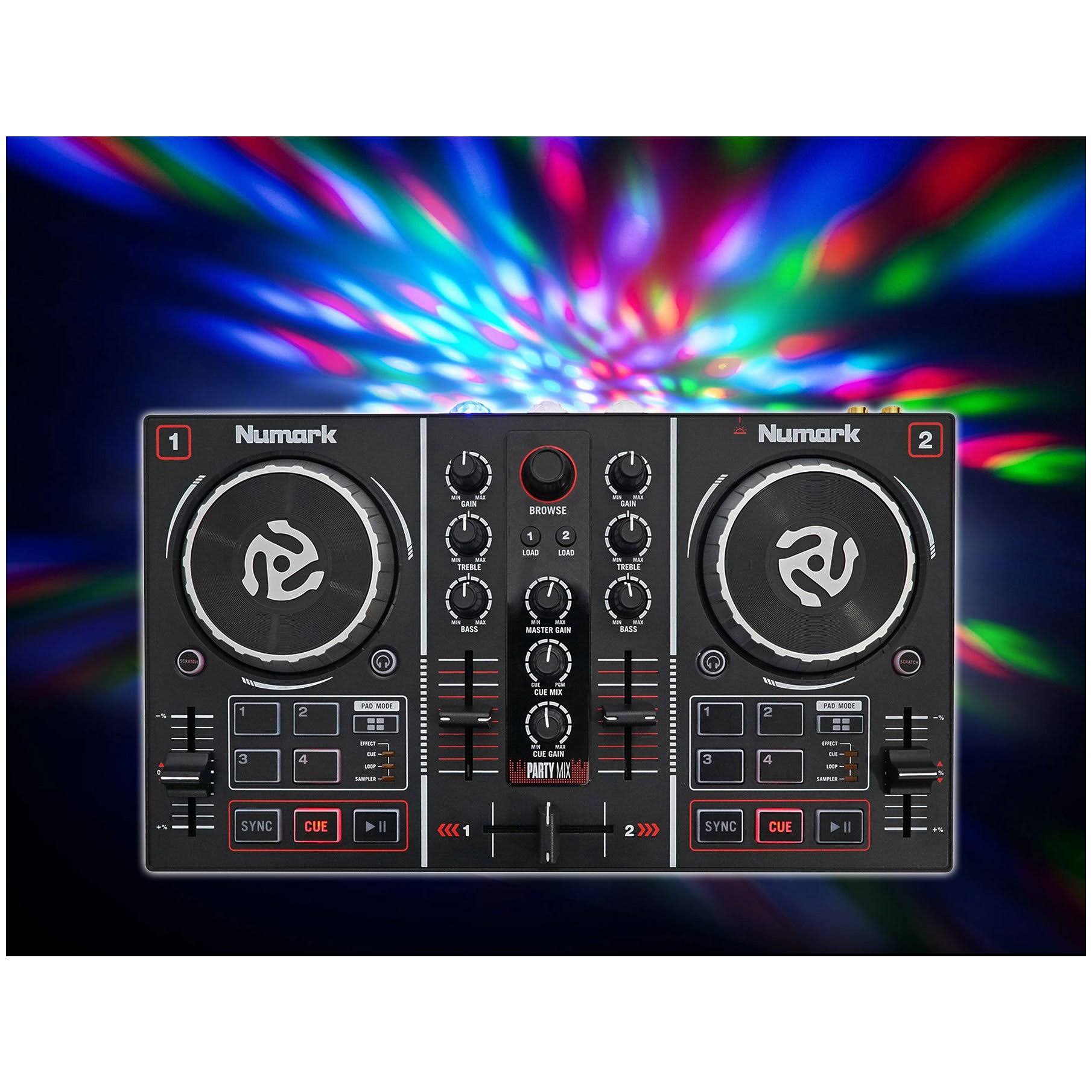 DJ Controller with Built in Light Show and Microphone and Cables and Case G916279