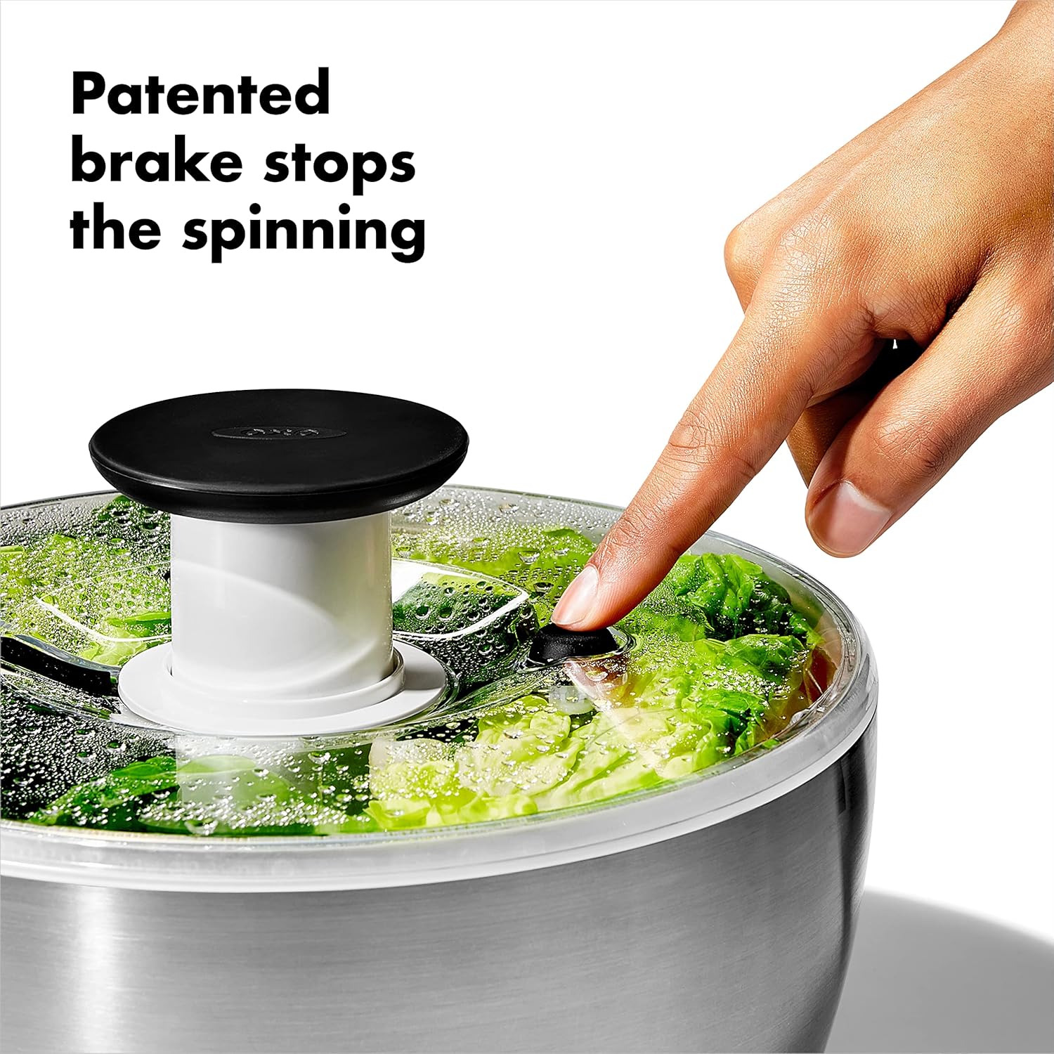 6.34 Qt Stainless Steel Salad Spinner G136824