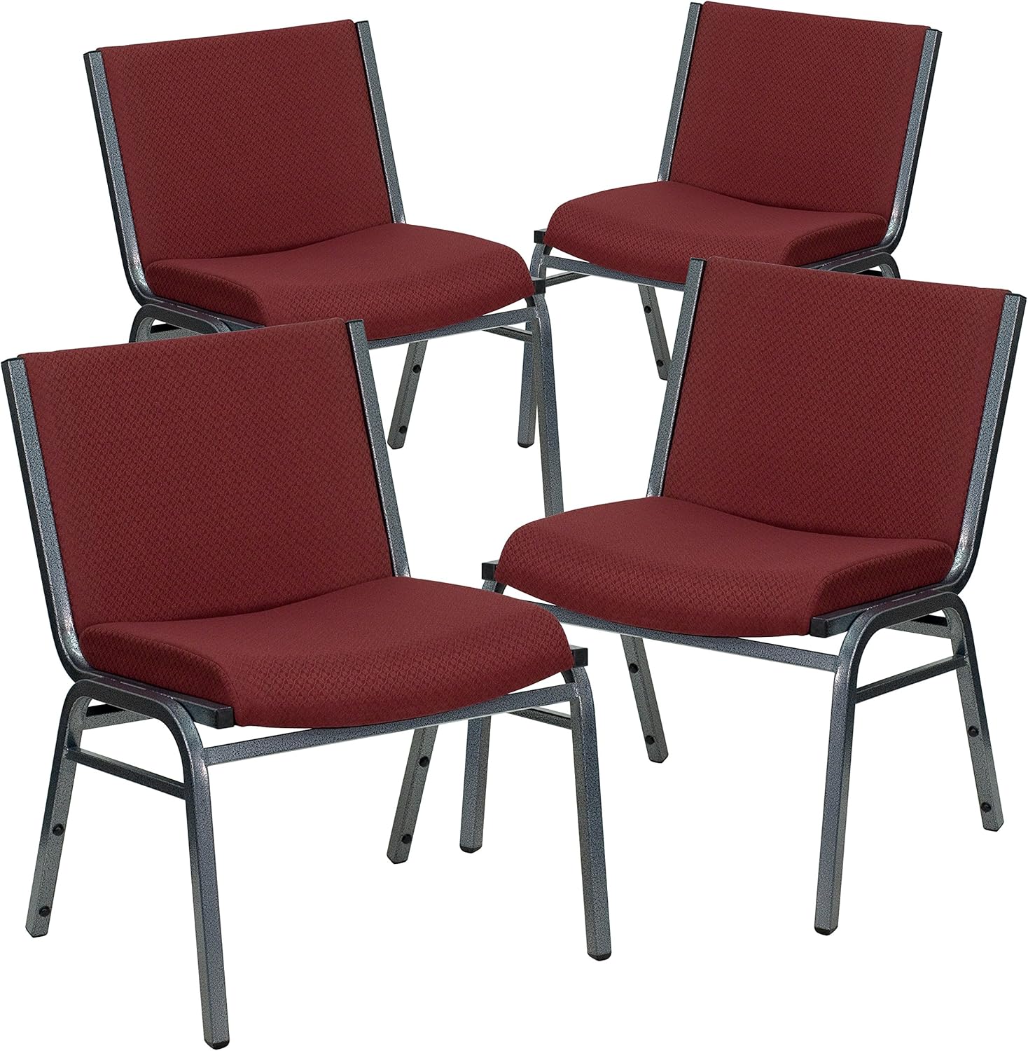 Burgundy Fabric Stack Chair B7794