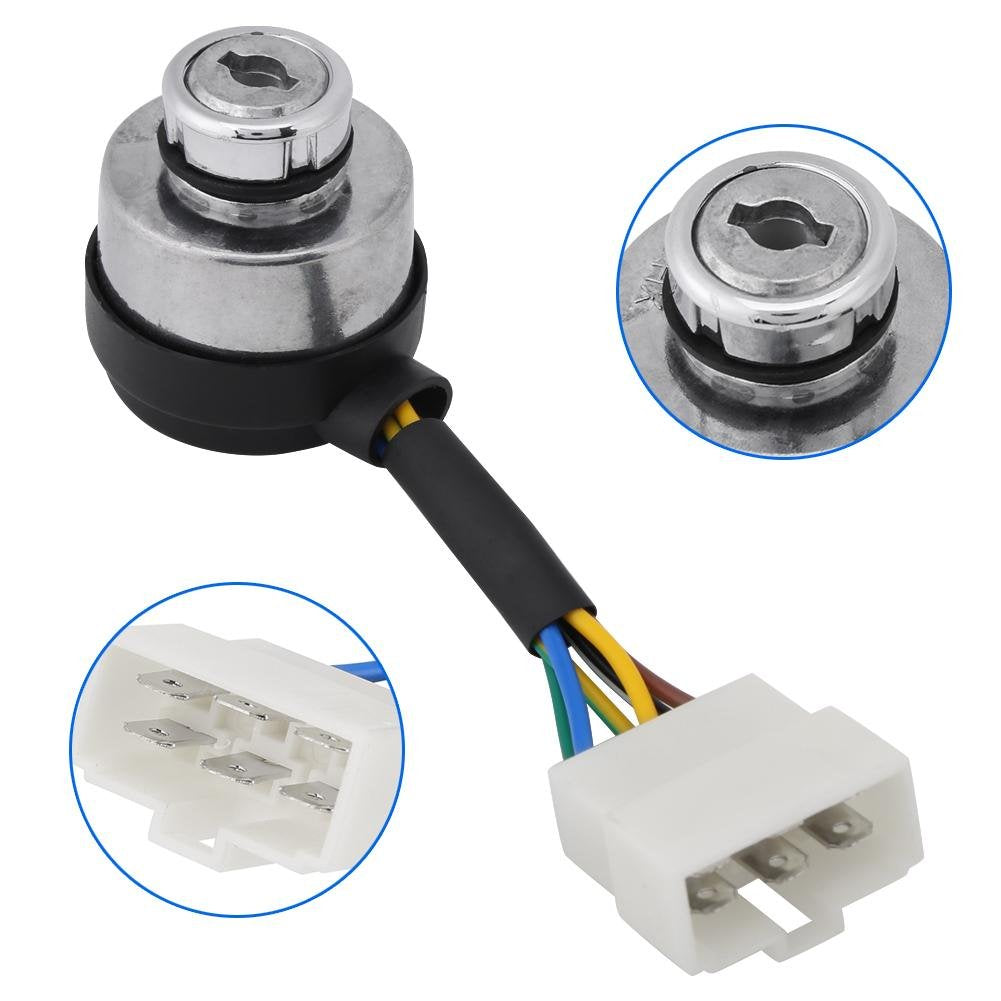 6 Wire Ignition Start Key Switch for 2.5-6.5KW 188F Gas Generator with 2 Key B158