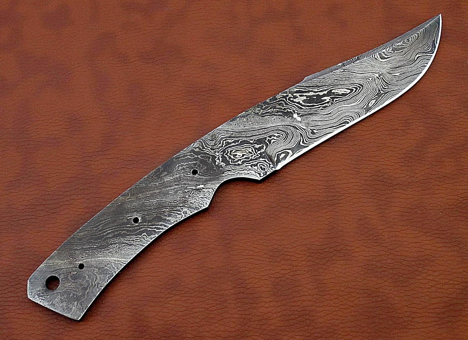 9.5 inches long clip point blank blade with 3 Pins & a screw hole space 4.5" long cutting edge blade G596961