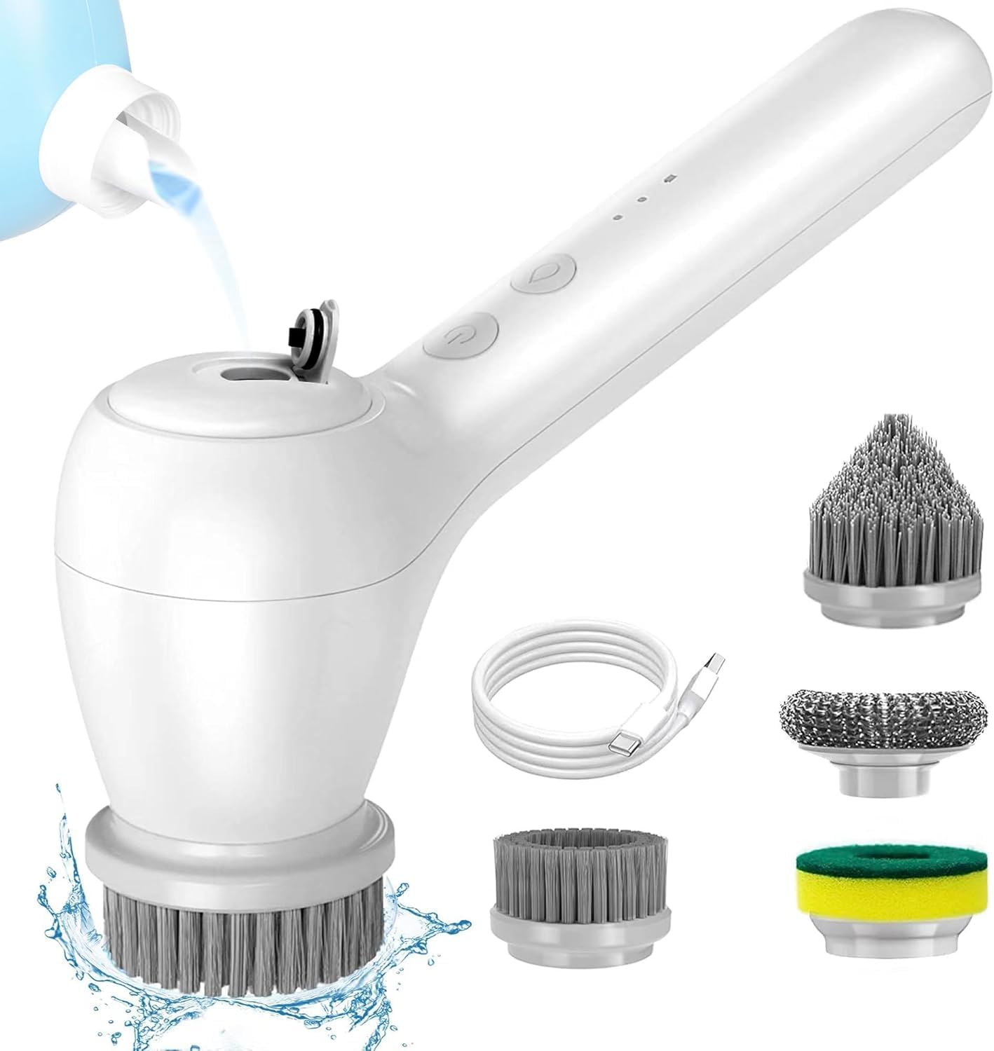 Cordless Electric Cleaning Brush with 4 Replaceable Brush Heads U732520